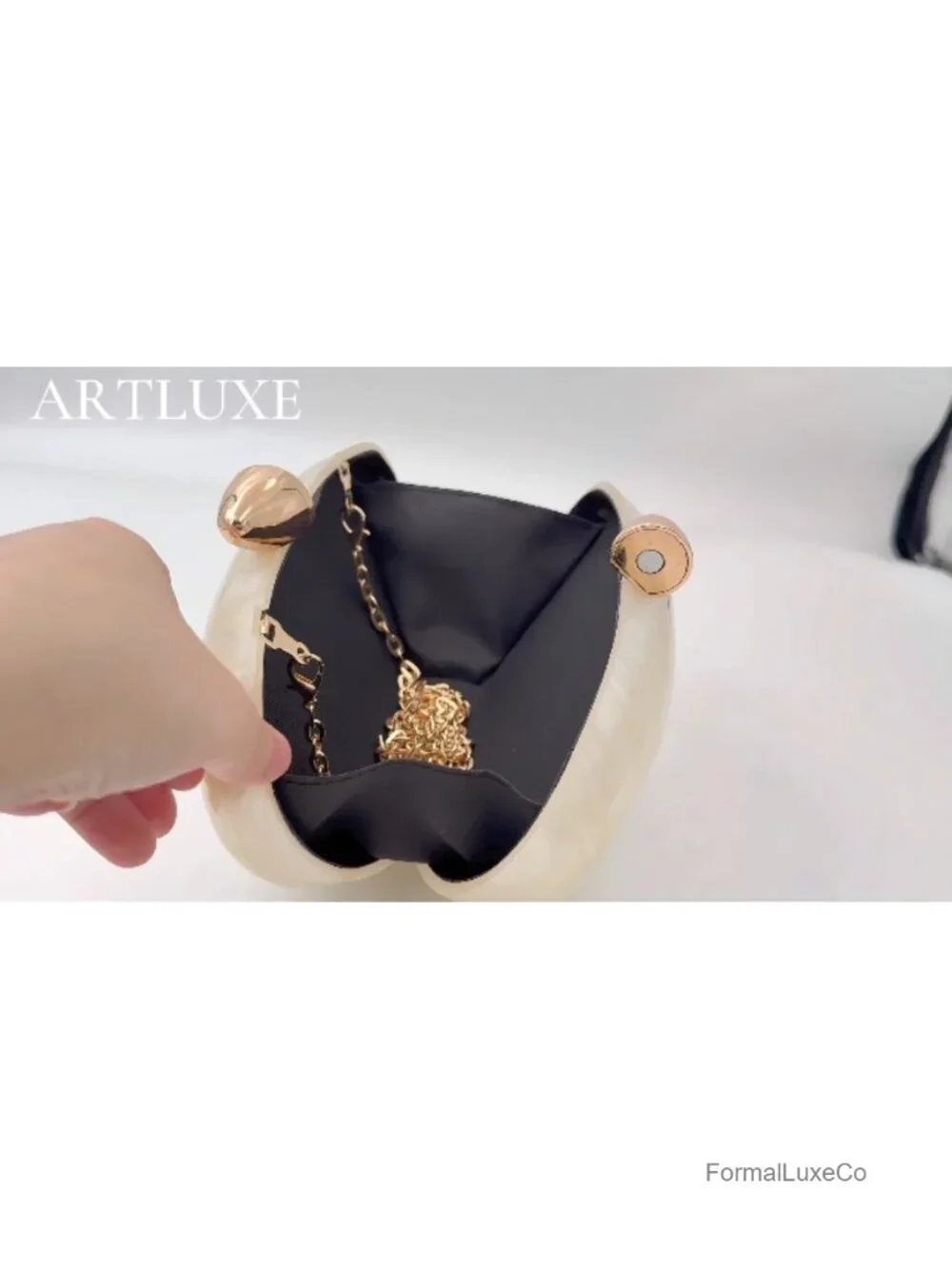 Acrylic Clutch Purse with Removable Chain Bridal Evening Bag